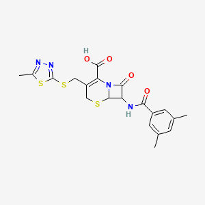 7-[(3,5-Dimethylbenzoyl)amino]-3-[(5-methyl-1,3,4-thiadiazol-2-yl)sulfanylmethyl]-8-oxo-5-thia-1-azabicyclo[4.2.0]oct-2-ene-2-carboxylic acid