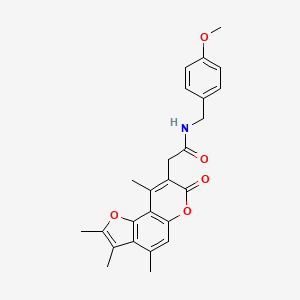 N-(4-methoxybenzyl)-2-(2,3,4,9-tetramethyl-7-oxo-7H-furo[2,3-f]chromen-8-yl)acetamide