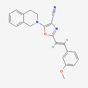 molecular formula C22H19N3O2 B11396546 5-(3,4-dihydroisoquinolin-2(1H)-yl)-2-[(E)-2-(3-methoxyphenyl)ethenyl]-1,3-oxazole-4-carbonitrile 