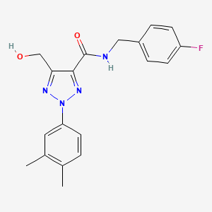 molecular formula C19H19FN4O2 B11396552 2-(3,4-dimethylphenyl)-N-(4-fluorobenzyl)-5-(hydroxymethyl)-2H-1,2,3-triazole-4-carboxamide 