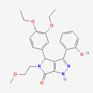 molecular formula C24H27N3O5 B11396559 4-(3,4-diethoxyphenyl)-3-(2-hydroxyphenyl)-5-(2-methoxyethyl)-4,5-dihydropyrrolo[3,4-c]pyrazol-6(1H)-one 