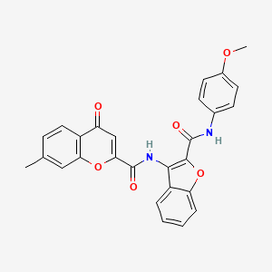 molecular formula C27H20N2O6 B11396566 N-{2-[(4-methoxyphenyl)carbamoyl]-1-benzofuran-3-yl}-7-methyl-4-oxo-4H-chromene-2-carboxamide 