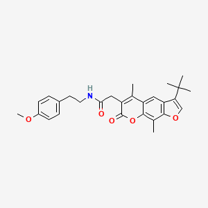 2-(3-tert-butyl-5,9-dimethyl-7-oxo-7H-furo[3,2-g]chromen-6-yl)-N-[2-(4-methoxyphenyl)ethyl]acetamide