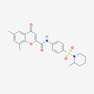 6,8-dimethyl-N-{4-[(2-methylpiperidin-1-yl)sulfonyl]phenyl}-4-oxo-4H-chromene-2-carboxamide