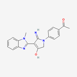 molecular formula C20H18N4O2 B11396615 1-(4-Acetylphenyl)-5-amino-4-(1-methyl-1H-1,3-benzodiazol-2-YL)-2,3-dihydro-1H-pyrrol-3-one 