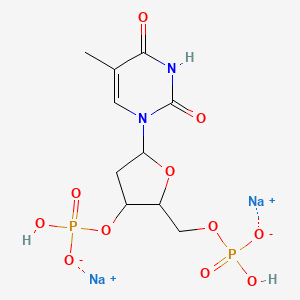 molecular formula C₁₀H₁₄N₂Na₂O₁₁P₂ B1139664 Disodium;[3-[hydroxy(oxido)phosphoryl]oxy-5-(5-methyl-2,4-dioxopyrimidin-1-yl)oxolan-2-yl]methyl hydrogen phosphate CAS No. 386229-77-2