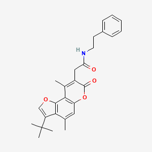 2-(3-tert-butyl-4,9-dimethyl-7-oxo-7H-furo[2,3-f]chromen-8-yl)-N-(2-phenylethyl)acetamide