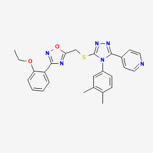 4-[4-(3,4-dimethylphenyl)-5-({[3-(2-ethoxyphenyl)-1,2,4-oxadiazol-5-yl]methyl}sulfanyl)-4H-1,2,4-triazol-3-yl]pyridine