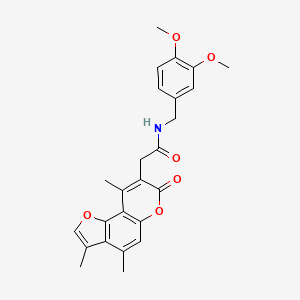 N-(3,4-dimethoxybenzyl)-2-(3,4,9-trimethyl-7-oxo-7H-furo[2,3-f]chromen-8-yl)acetamide