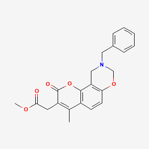 methyl (9-benzyl-4-methyl-2-oxo-9,10-dihydro-2H,8H-chromeno[8,7-e][1,3]oxazin-3-yl)acetate