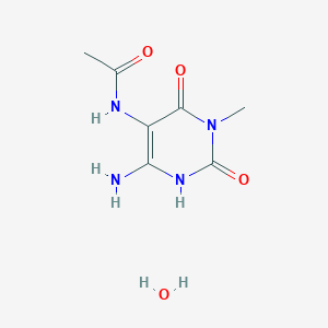 molecular formula C₇H₁₂N₄O₄ B1139668 5-Acetamido-6-amino-3-methyluracil hydrate CAS No. 1196153-01-1