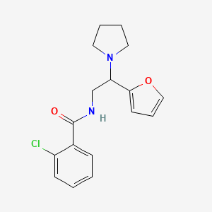 2-chloro-N-[2-(furan-2-yl)-2-(pyrrolidin-1-yl)ethyl]benzamide