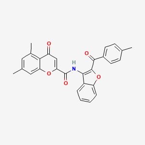 5,7-dimethyl-N-[2-(4-methylbenzoyl)-1-benzofuran-3-yl]-4-oxo-4H-chromene-2-carboxamide