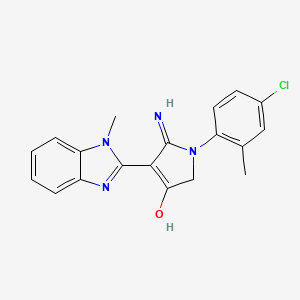 molecular formula C19H17ClN4O B11396733 5-Amino-1-(4-chloro-2-methylphenyl)-4-(1-methyl-1H-1,3-benzodiazol-2-YL)-2,3-dihydro-1H-pyrrol-3-one 