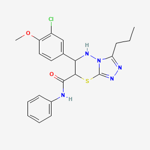 molecular formula C21H22ClN5O2S B11396737 6-(3-chloro-4-methoxyphenyl)-N-phenyl-3-propyl-6,7-dihydro-5H-[1,2,4]triazolo[3,4-b][1,3,4]thiadiazine-7-carboxamide 