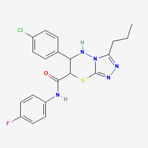 6-(4-chlorophenyl)-N-(4-fluorophenyl)-3-propyl-6,7-dihydro-5H-[1,2,4]triazolo[3,4-b][1,3,4]thiadiazine-7-carboxamide