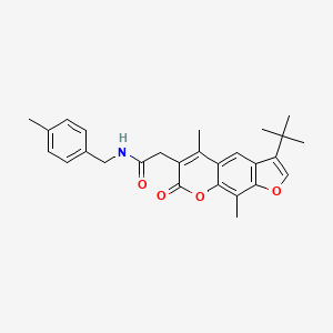 2-(3-tert-butyl-5,9-dimethyl-7-oxo-7H-furo[3,2-g]chromen-6-yl)-N-(4-methylbenzyl)acetamide