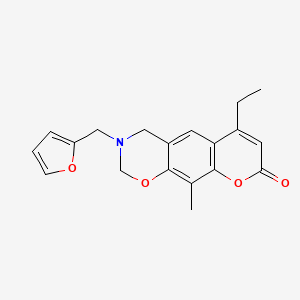 6-ethyl-3-(furan-2-ylmethyl)-10-methyl-3,4-dihydro-2H,8H-chromeno[6,7-e][1,3]oxazin-8-one