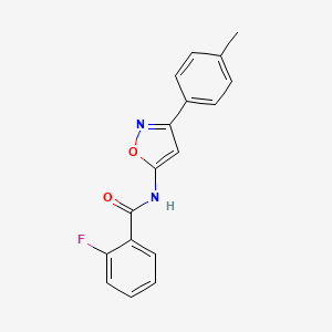 2-fluoro-N-[3-(4-methylphenyl)-1,2-oxazol-5-yl]benzamide