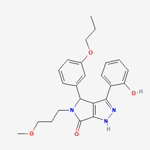 molecular formula C24H27N3O4 B11396869 3-(2-hydroxyphenyl)-5-(3-methoxypropyl)-4-(3-propoxyphenyl)-4,5-dihydropyrrolo[3,4-c]pyrazol-6(1H)-one 