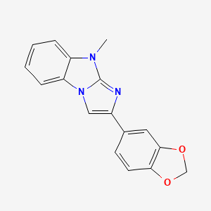 molecular formula C17H13N3O2 B11396883 2-(1,3-benzodioxol-5-yl)-9-methyl-9H-imidazo[1,2-a]benzimidazole 