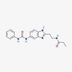 molecular formula C20H23N5O2 B11396888 N-(2-{1-methyl-5-[(phenylcarbamoyl)amino]-1H-benzimidazol-2-yl}ethyl)propanamide 