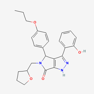 3-(2-hydroxyphenyl)-4-(4-propoxyphenyl)-5-(tetrahydrofuran-2-ylmethyl)-4,5-dihydropyrrolo[3,4-c]pyrazol-6(1H)-one