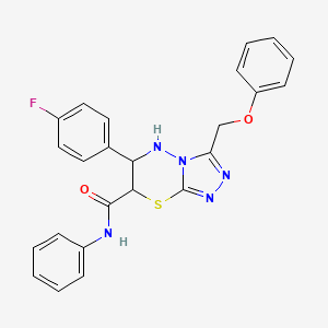 molecular formula C24H20FN5O2S B11396903 6-(4-fluorophenyl)-3-(phenoxymethyl)-N-phenyl-6,7-dihydro-5H-[1,2,4]triazolo[3,4-b][1,3,4]thiadiazine-7-carboxamide 