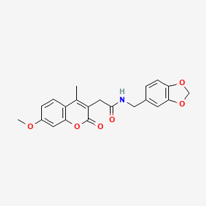 N-(1,3-benzodioxol-5-ylmethyl)-2-(7-methoxy-4-methyl-2-oxo-2H-chromen-3-yl)acetamide