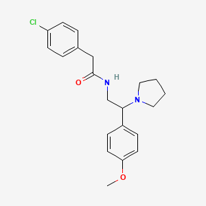 molecular formula C21H25ClN2O2 B11396951 2-(4-chlorophenyl)-N-[2-(4-methoxyphenyl)-2-pyrrolidin-1-ylethyl]acetamide 