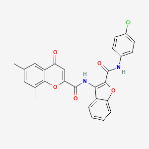 N-{2-[(4-chlorophenyl)carbamoyl]-1-benzofuran-3-yl}-6,8-dimethyl-4-oxo-4H-chromene-2-carboxamide