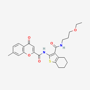 N-{3-[(3-ethoxypropyl)carbamoyl]-4,5,6,7-tetrahydro-1-benzothiophen-2-yl}-7-methyl-4-oxo-4H-chromene-2-carboxamide