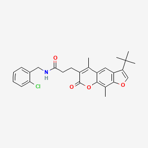 3-(3-tert-butyl-5,9-dimethyl-7-oxo-7H-furo[3,2-g]chromen-6-yl)-N-(2-chlorobenzyl)propanamide