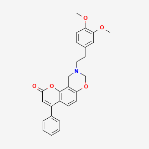 9-[2-(3,4-dimethoxyphenyl)ethyl]-4-phenyl-9,10-dihydro-2H,8H-chromeno[8,7-e][1,3]oxazin-2-one