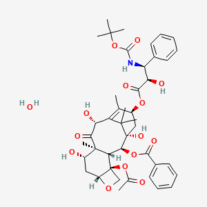 molecular formula C43H55NO15 B1139701 [(1S,2S,3R,4S,7R,9S,10S,12R,15S)-4-乙酰氧基-1,9,12-三羟基-15-[(2R,3S)-2-羟基-3-[(2-甲基丙烷-2-基)氧羰基氨基]-3-苯基丙酰]氧基-10,14,17,17-四甲基-11-氧代-6-氧杂四环[11.3.1.03,10.04,7]十七碳-13-烯-2-基]苯甲酸酯；水合物 CAS No. 700367-34-6