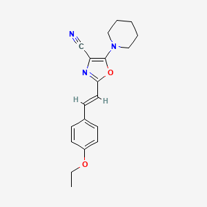 2-[(E)-2-(4-ethoxyphenyl)ethenyl]-5-(piperidin-1-yl)-1,3-oxazole-4-carbonitrile