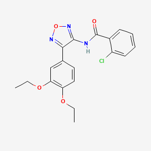 molecular formula C19H18ClN3O4 B11397050 2-chloro-N-[4-(3,4-diethoxyphenyl)-1,2,5-oxadiazol-3-yl]benzamide 