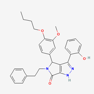 molecular formula C30H31N3O4 B11397053 4-(4-butoxy-3-methoxyphenyl)-3-(2-hydroxyphenyl)-5-(2-phenylethyl)-4,5-dihydropyrrolo[3,4-c]pyrazol-6(1H)-one 