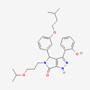 molecular formula C28H35N3O4 B11397069 3-(2-hydroxyphenyl)-4-[3-(3-methylbutoxy)phenyl]-5-[3-(propan-2-yloxy)propyl]-4,5-dihydropyrrolo[3,4-c]pyrazol-6(1H)-one 