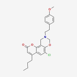 4-butyl-6-chloro-9-[2-(4-methoxyphenyl)ethyl]-9,10-dihydro-2H,8H-chromeno[8,7-e][1,3]oxazin-2-one