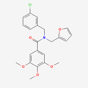 molecular formula C22H22ClNO5 B11397098 N-(3-chlorobenzyl)-N-(furan-2-ylmethyl)-3,4,5-trimethoxybenzamide 