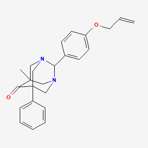 molecular formula C24H26N2O2 B11397123 2-[4-(Allyloxy)phenyl]-5-methyl-7-phenyl-1,3-diazatricyclo[3.3.1.1~3,7~]decan-6-one 