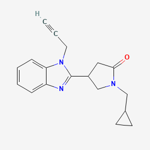 1-(cyclopropylmethyl)-4-[1-(prop-2-yn-1-yl)-1H-benzimidazol-2-yl]pyrrolidin-2-one