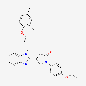 4-{1-[3-(2,4-dimethylphenoxy)propyl]-1H-benzimidazol-2-yl}-1-(4-ethoxyphenyl)pyrrolidin-2-one