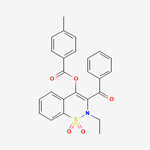 3-benzoyl-2-ethyl-1,1-dioxido-2H-1,2-benzothiazin-4-yl 4-methylbenzoate