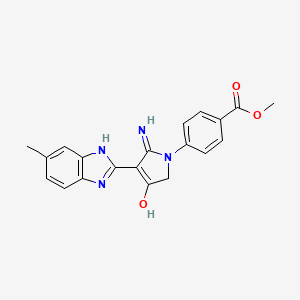 Methyl 4-[5-amino-4-(6-methyl-1H-1,3-benzodiazol-2-YL)-3-oxo-2,3-dihydro-1H-pyrrol-1-YL]benzoate