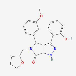 molecular formula C23H23N3O4 B11397186 3-(2-hydroxyphenyl)-4-(3-methoxyphenyl)-5-(tetrahydrofuran-2-ylmethyl)-4,5-dihydropyrrolo[3,4-c]pyrazol-6(2H)-one 