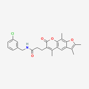 N-(3-chlorobenzyl)-3-(2,3,5,9-tetramethyl-7-oxo-7H-furo[3,2-g]chromen-6-yl)propanamide