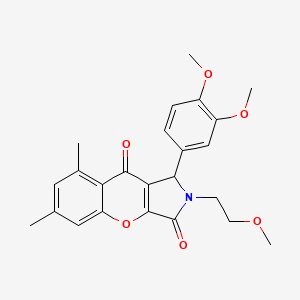 molecular formula C24H25NO6 B11397201 1-(3,4-Dimethoxyphenyl)-2-(2-methoxyethyl)-6,8-dimethyl-1,2-dihydrochromeno[2,3-c]pyrrole-3,9-dione 