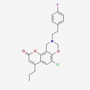 6-chloro-9-[2-(4-fluorophenyl)ethyl]-4-propyl-9,10-dihydro-2H,8H-chromeno[8,7-e][1,3]oxazin-2-one